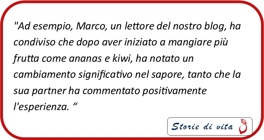 testimonianza migliorare il sapore dello sperma